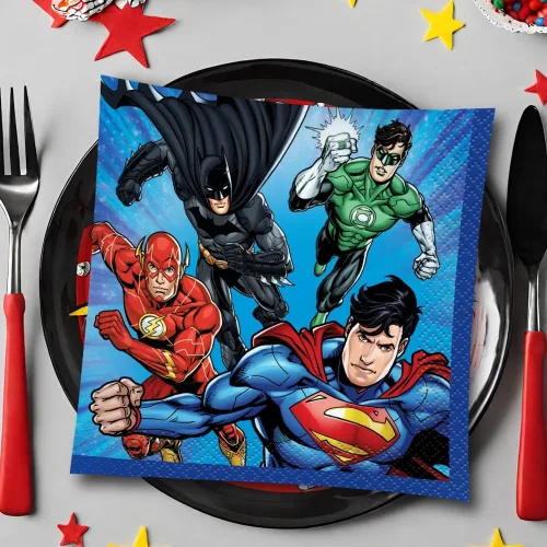Miniatura 3 de Artículos de fiesta de Justice League, Servilleta para bebidas , talla única , Multicolor