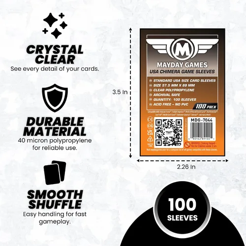 Miniatura 4 de Mayday Games Fundas para tarjetas Chimera de EE. UU., paquete de 100, 2.264 x 3.504 in, polipropileno súper transparente de 40 micrones, sin ácidos
