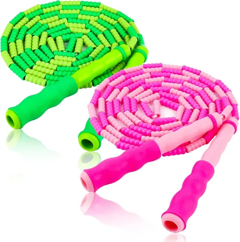 Miniatura 10 de Jump Rope for Kids, Adjustable Jump Ropes for 4 5 6 7 8 10 12, Tangle Free Jumping Rope Age 8-12, Segmented Soft Beaded Skipping Rope for Women Azul