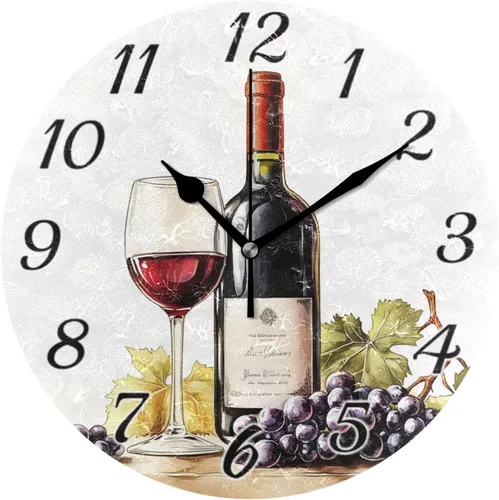 Miniatura 45 de Reloj de pared con mariposas moradas, silencioso, funciona con pilas, floral, sin tictac, decorativo, reloj analógico de cuarzo redondo de 9.5 A01