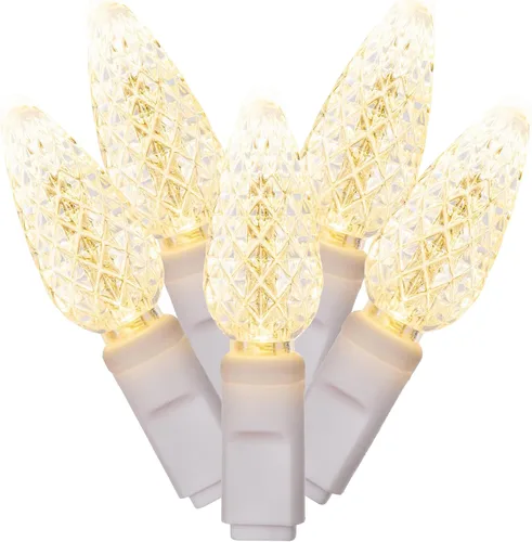 Miniatura 2 de Vickerman X4W8105PBG - Juego de 100 luces LED C6 EC con cable blanco, 4 pulgadas x 34 pies, color blanco frío