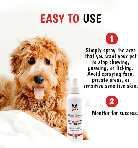 Miniatura 2 de Warren London Spray antimasticable amargo para perros y gatos – Fórmula de manzana extra amarga de 8 onzas Ayuda de entrenamiento segura y humana