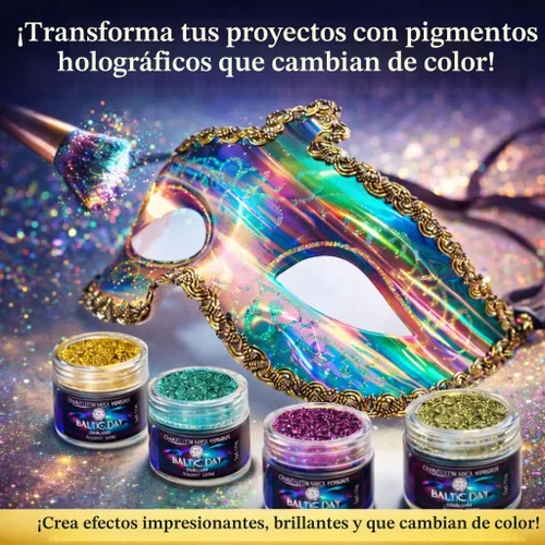 Miniatura 3 de BALTIC DAY - Chameleon Mica Powder, 8 Jars of Color Shift Mica Set - Epoxy Resin Color Pigment - Chameleon Powder Glitter - Holographic Mica Powder