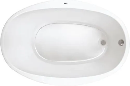 PROFLO PFS5838 Lansford - Tina de remojo de acrílico con desagüe reversible y desbordamiento de 58 x 38 pulgadas, color blanco