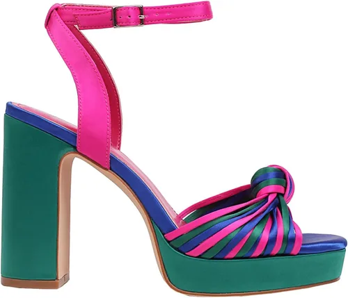 Miniatura 6 de sun gurg Sandalias de punta abierta para mujer, con correa al tobillo, plataforma y tacón alto grueso, zapatos de fiesta con lazo