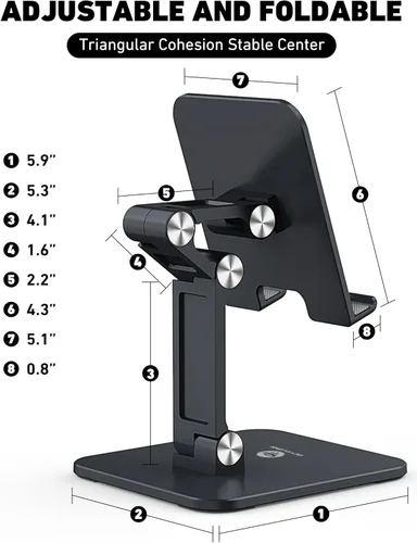 Miniatura 8 de OCYCLONE Soporte para iPad para escritorio, ajustable, plegable, para tableta, accesorios de iPad, soporte de exhibición, accesorios de oficina