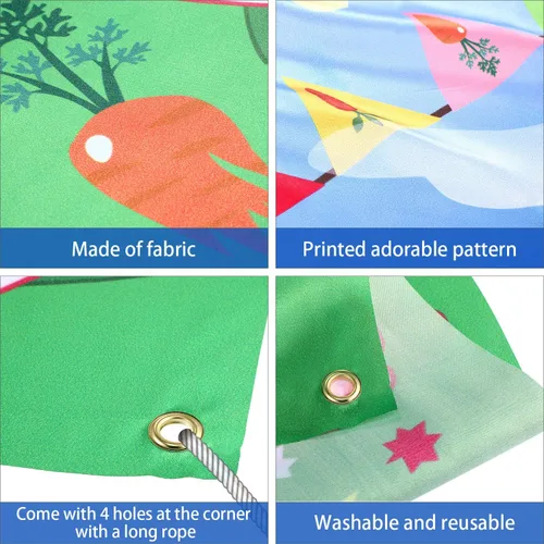 Miniatura 3 de Juego de lanzamiento de Pascua con 3 bolsas de frijoles, juego de fiesta de conejo de Pascua para adultos suministros de fiesta (estilo verde)