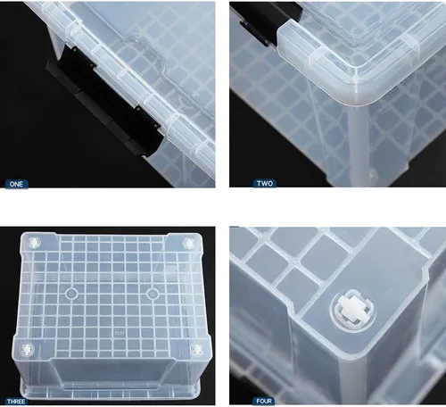 Miniatura 6 de Ggbin Bolsa de almacenamiento transparente de 34 cuartos de galón, contenedor de plástico con cierre negro, paquete de 4