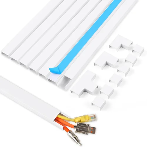 Miniatura 8 de Rindion Ocultador de cables, protector de cables de TV de 85.2 pulgadas, cubiertas de cable para cables en la pared, cubiertas de alambre
