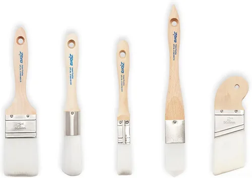 Miniatura 2 de Zibra Juego de 5 pinceles de pintura DIY con detalles y pinceles de pintura de 2 pulgadas para paredes, adornos y muebles, color blanco