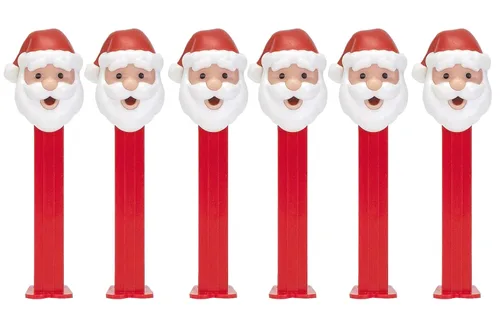 Dispensadores de Santa PEZ Candy - Juego de 6 dispensadores PEZ de Papá Noel con recambios de dulces, regalos de Navidad, recuerdo de fiesta, bolsas