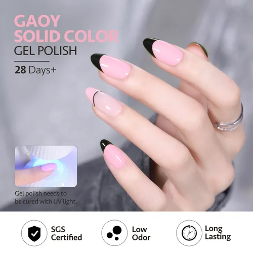 Miniatura 5 de GAOY Esmalte de uñas en gel pastel, 16ml (0.54 onzas líquidas) Rosa, esmalte de gel que se quita remojando y se cura con luz UV para primavera