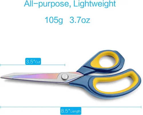Miniatura 2 de LIVINGO - Tijeras de tela premium de 8.5 pulgadas, revestimiento de titanio resistente de alta calidad, de acero inoxidable forjado, tijeras Azul
