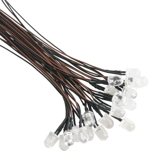 Miniatura 14 de 30 piezas de luces LED UV de 12 voltios, 3 mm, diodo emisor precableado, 20 cm, DC 12 V, lente transparente, luz LED ultravioleta, pequeñas lámparas