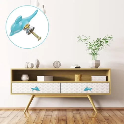 Miniatura 5 de Uonlytech Dolphin - Perillas de puerta de armario, manijas duraderas y sólidas para cajones de muebles de 2.34 pulgadas, tiradores decorativos