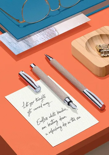 Miniatura 4 de FABER-CASTELL Ambition OpArt 149621 - Pluma estilográfica (1 unidad), color arena blanca