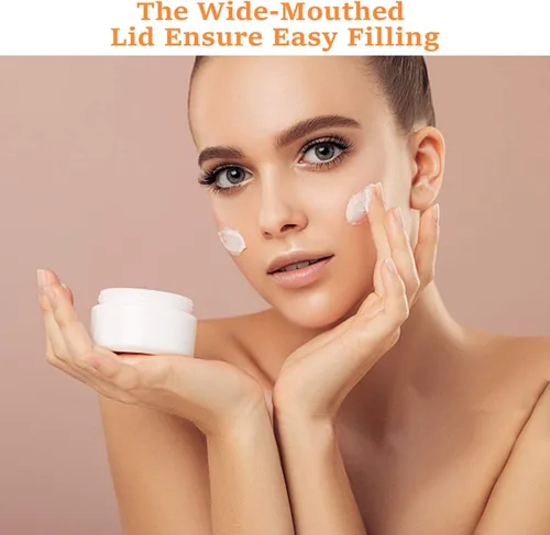 Miniatura 7 de Recipientes de plástico blanco para loción con forros interiores y tapas de cúpula para cosméticos de maquillaje, cremas, lociones, almacenamiento