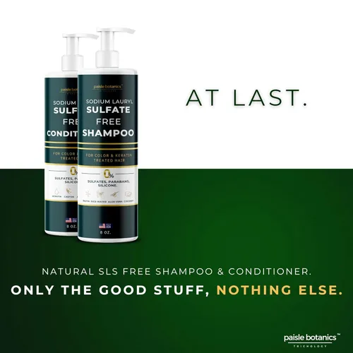 Miniatura 2 de Champú y acondicionador sin lauril sulfato de sodio para cabello tratado con color, todo natural, champú y acondicionador SLS sin parabenos ni