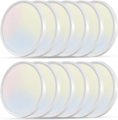 Miniatura 13 de 4PK - Lámpara de techo LED empotrada de 12 pulgadas, 24 W, 2520 LM, 3000 K/4000 K/6000 K CCT seleccionable, luz de techo LED súper delgada, cerca