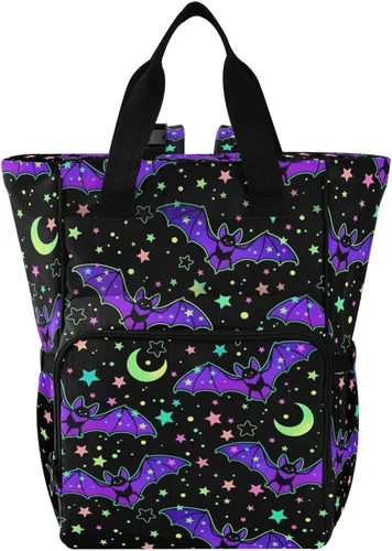 Miniatura 17 de MNSRUU Bolsa de pañales de calavera gris, mochila multifunción para pañales de viaje, bolsa de pañales de gran capacidad, mochilas para cambiar