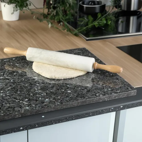 Miniatura 7 de Koville Tabla de Cortar de Granito Natural Noruego para Cocina, 16x20 pulgadas Losa de Piedra Extra Grande Hecha a Mano para Queso, Embutidos, Tabla