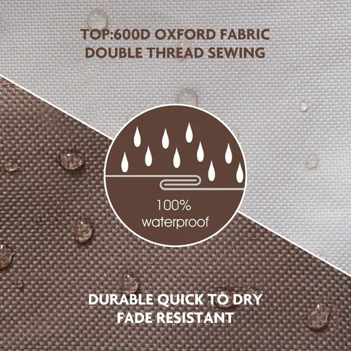 Miniatura 5 de HERA'S PALACE Funda impermeable para banco de exteriores, funda de sofá resistente 600D, resistente al viento y anti-UV, fundas para muebles