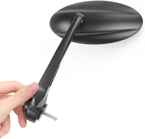 Miniatura 10 de KiWAV Espejos de extremo de barra de motocicleta ultra negro compatible con manillar roscado M6