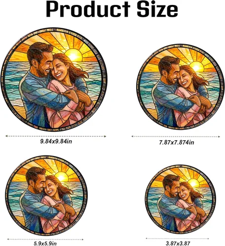 Miniatura 7 de Foto personalizada para parejas con vitrales sintéticos, retrato de fotos de cuople para colgar en ventana, regalo para ella y él, regalo de foto