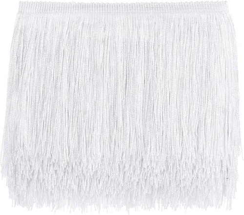 Miniatura 19 de AWAYTR Ribete de Flecos para Costura de 10 Yardas - 6 pulgadas de Ancho con Borlas para Manualidades DIY, Ropa y Decoración de Vestidos