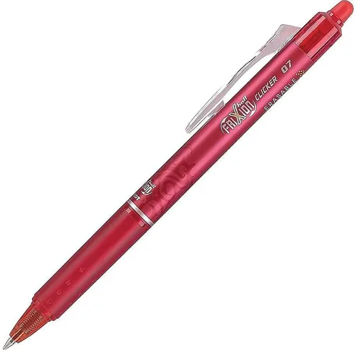 Miniatura 3 de PILOT FriXion Clicker - Bolígrafos de gel borrables, recargables, punta fina (0.7mm), tinta roja, paquete de 12 - Bolígrafos de escritura suave