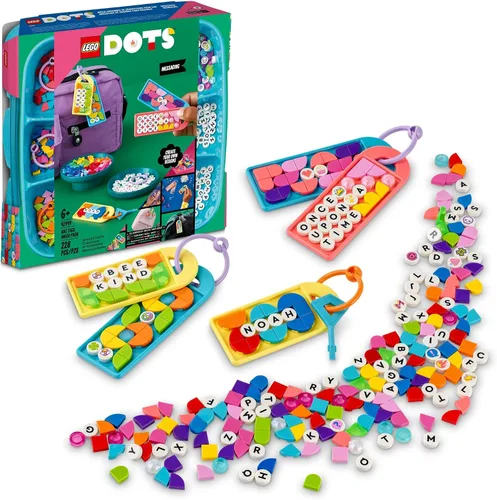 LEGO DOTS - Paquete de etiquetas para bolsas - Mensajería 41949 Kit de manualidades personalizable; un juguete de actividad creativa para niños a