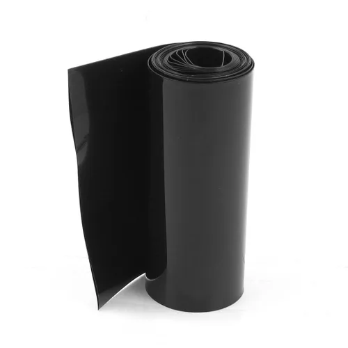 Uxcell a15012900ux0395 9/100 / 6/100 pulgadas Cañería de PVC Heat Shrink Wrap Negro 2.19 yd para Paquete de batería 18650