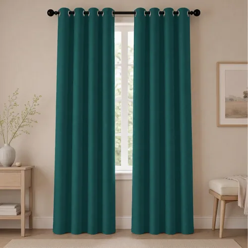Miniatura 87 de Cortinas de oscurecimiento de habitación de 45 pulgadas de largo para dormitorio y sala de estar, cortinas térmicas aislantes con ojales