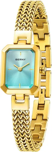 Miniatura 10 de BERNY Relojes para mujer, fácil de cambiar el tamaño, reloj de pulsera para mujer, de acero inoxidable, de lujo, a la moda, pequeño, cuadrado