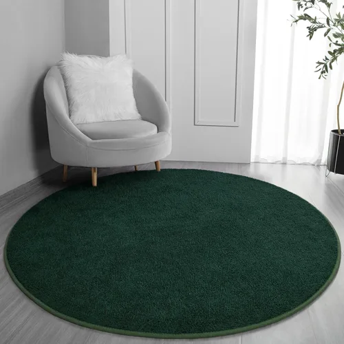 Miniatura 24 de FlyDOIT Alfombras redondas para dormitorio, sala de estar, 4 x 4, color azul marino, súper suaves, cómodas, gruesas de espuma viscoelástica