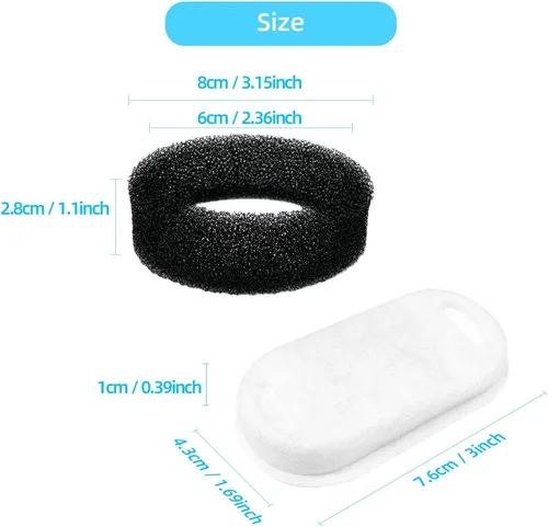 Miniatura 5 de Filtros de repuesto para fuente de agua para gatos oficiales de tomxcute – Paquete de 16 filtros de fuente de gato para fuente de agua para mascotas