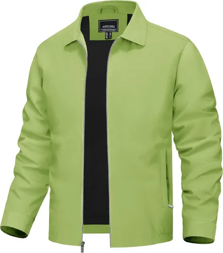 Miniatura 15 de TACVASEN Chaqueta Cortavientos Ligera para Hombre con Cremallera Completa Cuello Plegable Chaquetas Abrigo Casual Ligero con Bolsillos con Cremallera