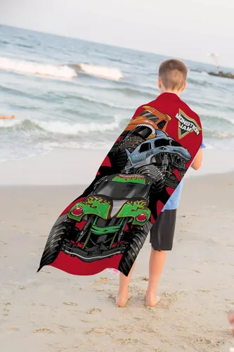Miniatura 5 de Jay Franco Toallas de algodón para piscina y playa, súper suaves y absorbentes, resistentes a la decoloración, medidas 28 x 58 pulgadas, Monster Jam