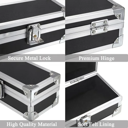 Miniatura 4 de Hipiwe Caja de Dinero con Cerradura, Caja de Dinero de Aleación de Aluminio para Almacenamiento de Dinero con Cerradura, Bandeja de Monedas de Una