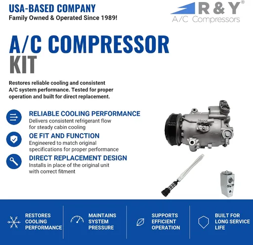 Miniatura 2 de RYC Kit de compresor de aire acondicionado automotriz KT EA75 (se adapta a Chevrolet Cruze 1.4L 2012, 2013, 2014, 2015)