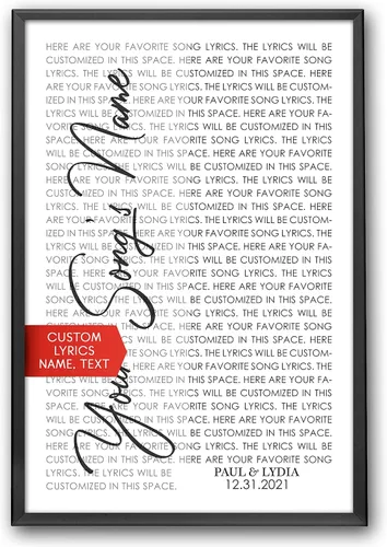 Miniatura 38 de SANTANNA Letras de música personalizadas, impresiones artísticas para decoración de pared (paisajes, pájaros rojos y árbol)