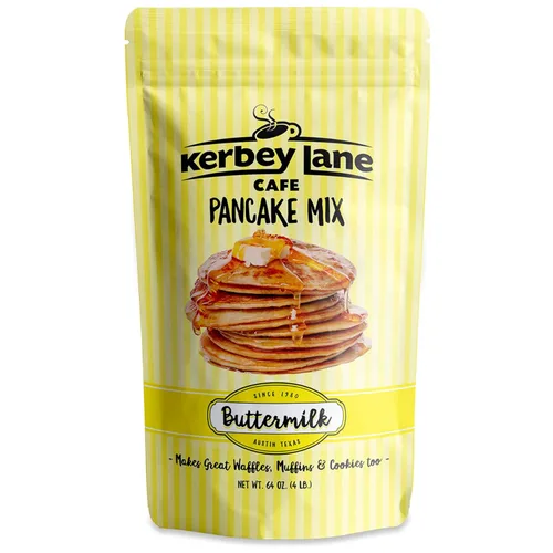 Kerbey Lane Cafe Mezcla para panqueques de suero de leche, fácil de hacer, receta de agua bucal para panqueques ligeros y esponjosos, waffles,