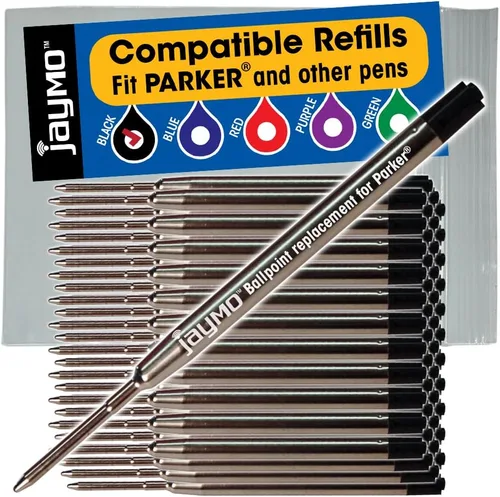 Miniatura 7 de Jaymo - Repuesto para bolígrafo Parker 1950369, mide 3.875 pulgadas de largo, repuesto para bolígrafo G2, 12, color negro Parker negro 12