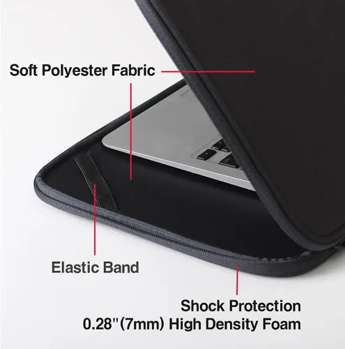Miniatura 6 de Funda para computadora portátil 11.6 pulgadas Funda protectora plegable delgada Chromebook Funda protectora - Negro