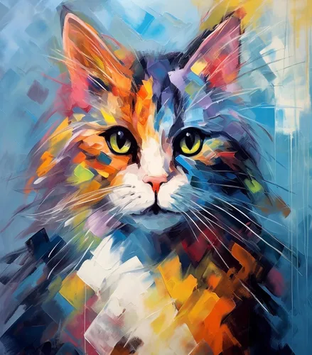 SKMN Pintura por números para adultos y niños, colorido animal lindo gato, pintura acrílica, pintura digital, regalos de ocio de Navidad,