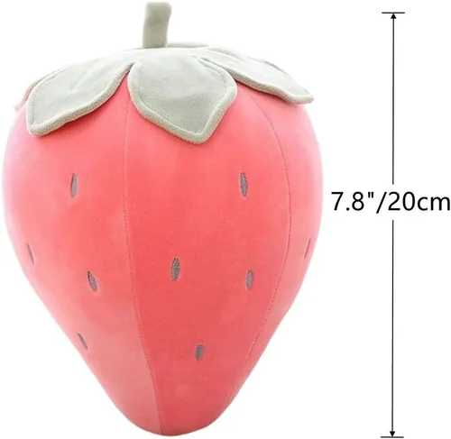 Miniatura 6 de Lindas almohadas de felpa de frutas para niños, de fresa, súper suaves, para niñas, juguetes (rosa, 7.8 pulgadas/7.9 in) Soft fruit plush pillow