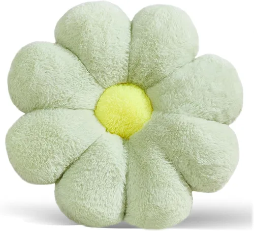 Miniatura 16 de Almohada de 17.7 Pulgadas en Rosa Caliente con Diseño de Margarita, Almohada Decorativa en Forma de Flor, Cojín para Niñas, Adultos, Linda