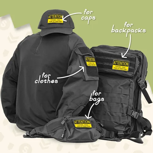 Miniatura 5 de SHEVRONS ¡Atención! Divertido parche táctico para sombreros, chalecos, jeans, mochilas, toda la ropa y equipo, altamente duradero e increíblemente