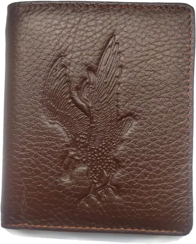 Miniatura 122 de Hombres Cool Eagle Wolf Caballo Totem Cuero Vaca Vertical Cartera Cremallera Multi-tarjeta Titular, Tótem de caballo, Minimalista