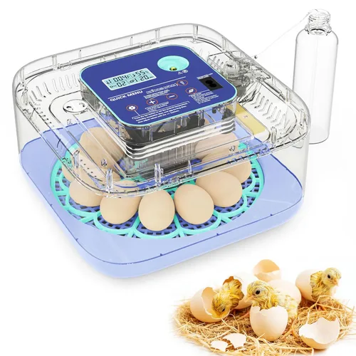 Incubadoras para incubar huevos, incubadora inteligente de huevos con control de humedad y temperatura y girador automático, 360° View Incubadora De